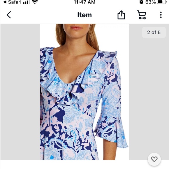 Lilly Pulitzer Stirling Dress: Bright Navy Amore - Picture 3 of 8